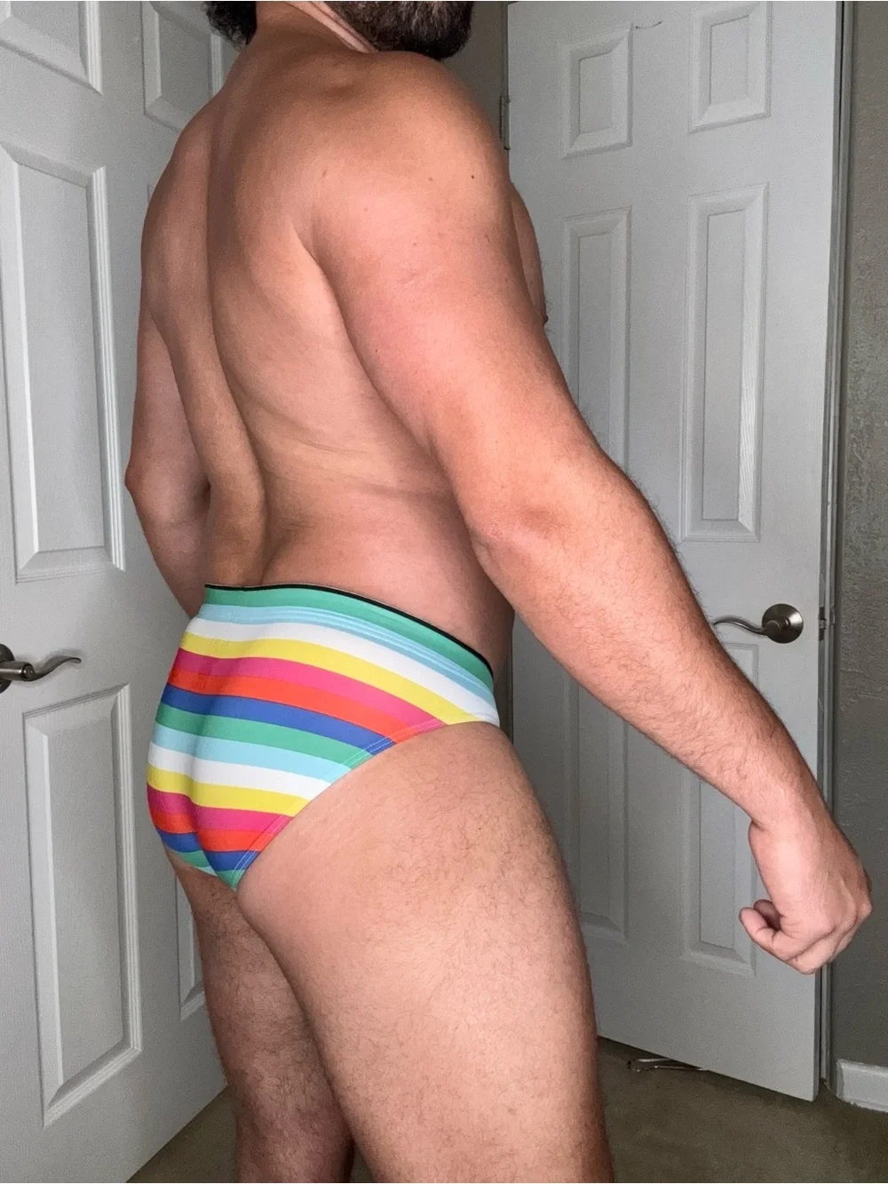 2XIST Men's Low-Rise Rainbow Stripe Briefs - Multicolor